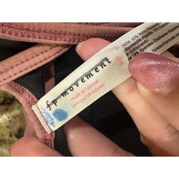 Free People Movement FP Size Small Rose Strappy Back Tank Camo Built in Bra - Picture 12 of 16